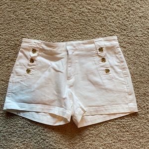 Size 4 Loft White Demin Sailor Shorts